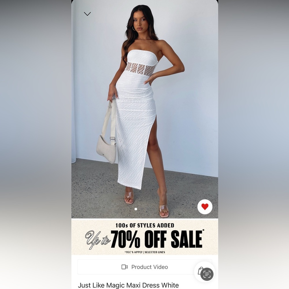 White fox boutique white midi dress